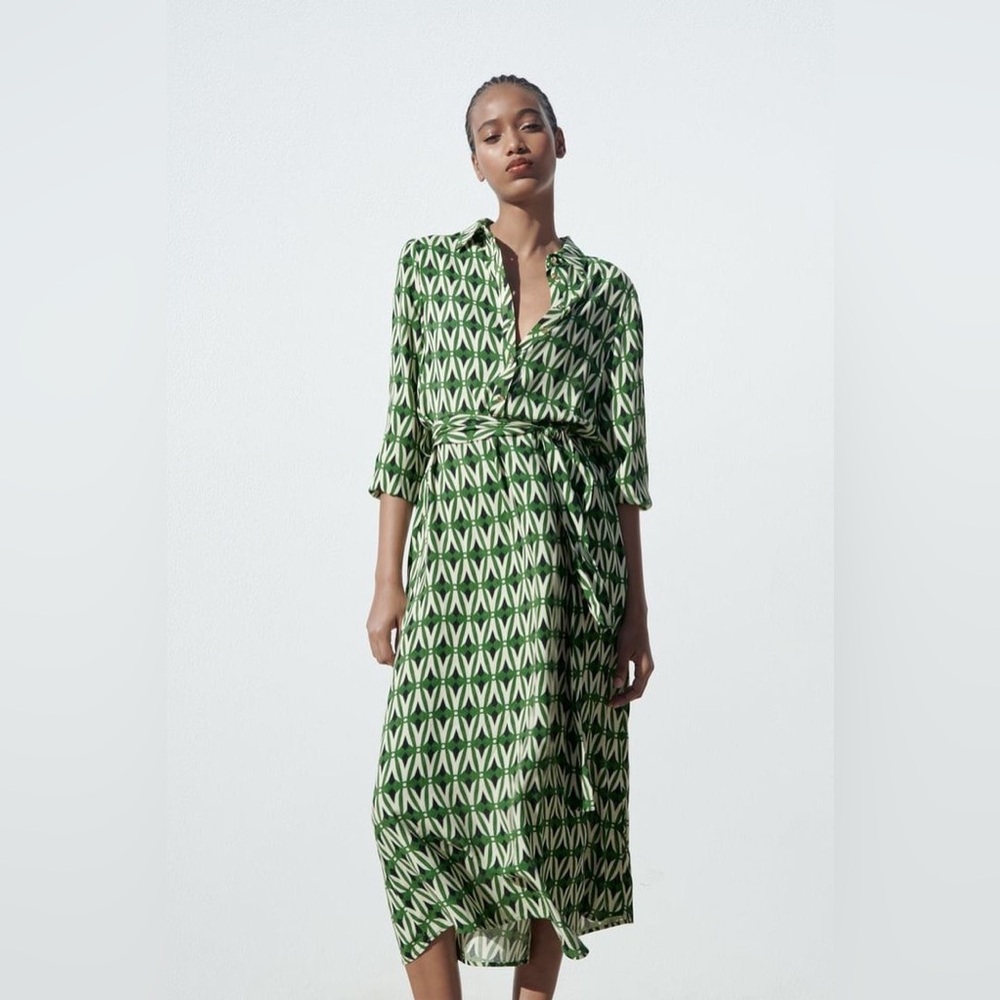 Zara - Geometric Print Dress - Size XS